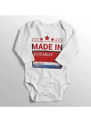 Limon Unisex Bebek Beyaz Çanakkale Eceabat Sokak Tabelası Baskılı Bebek Zıbını