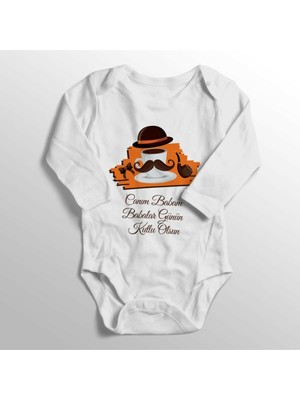 Limon Bebek Beyaz Babalar Günü Canım Babam Baskılı Zıbın 
