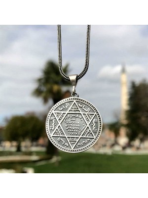 Takılingo Hz Süleyman Mührü Davud Yıldızı Gümüş Erkek Kolye