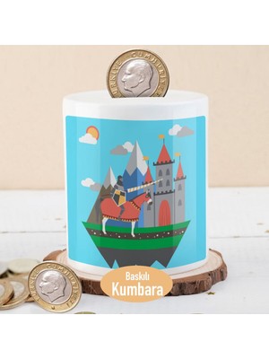 Asilmeydan Şato ve At Üstünde Savaşçı Baskılı Para Birikim Kumbarası-668