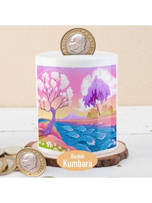 Asilmeydan Pembe Gökyüzü Altında Nehir Para Birikim KUMBARASI-1196-510