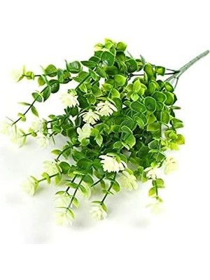 Nettenevime Yapay Çiçek Beyaz Mineli Şimşir Dekoratif Yapay Bitki