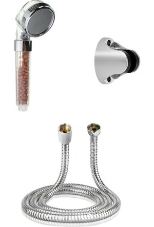 AOKKR Stainless Steel Shower Set High Pressure HandHeld Shower Head with 1.5m Hose and Angle-adjustable Shower Holder 