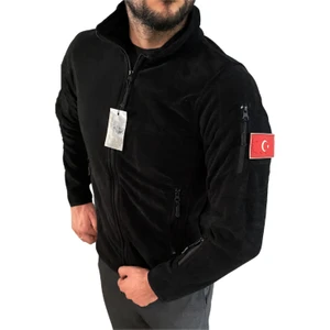 Silyon Askeri Giyim Taktik Polar Mont 5 Cepli Siyah