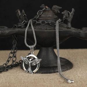 Altın Kaplama Pusula Tasarım Gümüş Erkek Kolye