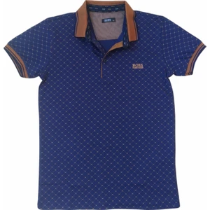 Erkek Polo Yakalı Düğmeli Kısa Kollu Pamuklu Baklava Desenli Tişört Etp-Bsöb