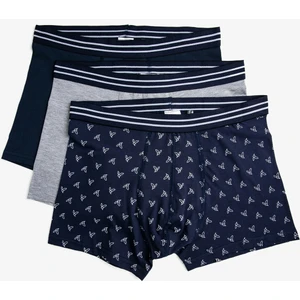 Desenli Pamuklu Basic Boxer Seti 3'lü