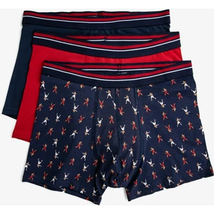 Desenli Pamuklu Basic Boxer Seti 3'lü