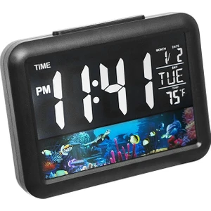 Renkli Ekran Çocuk Elektronik Çalar Saat LCD Başucu Çalar Saat-Siyah Kabuk Kaplumbağası (Yurt Dışından)