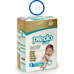 Predo Baby Premium Comfort Bebek Bezi 1 Numara (2-5kg) Newborn 54 Adet