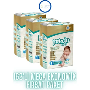 Predo Baby Premium Comfort Bebek Bezi 1 Numara (2-5kg) Newborn 162 Adet