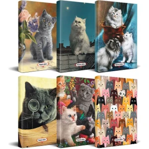 Halk Kitabevi Kedi Temalı Süresiz Planlama Defter Seti 13,5 x 21 cm 6'lı