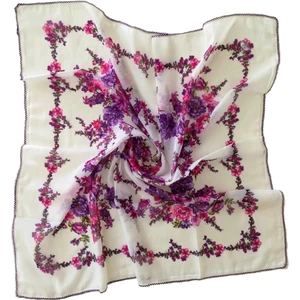 Başaran Tekstil Yazma, Yemeni, Tülbent, 100X100CM, Kenarları Kroşetalı, Tamamen Pamuklu, Terletmez