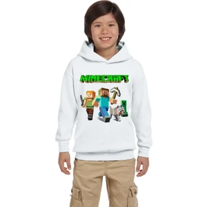 Taketshirt Minecraft Kapüşonlu Çocuk Sweatshirt