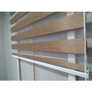 Story Perde Soft Bamboo Kahverengi Zebra Perde (Düz)