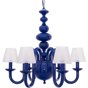 Umur Aydınlatma Roda 6'lı Parlement Mavisi Beyaz Şapkalı Lüks Avize