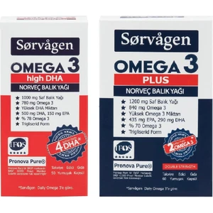 Omega 3 Epa Plus 1200 Mg + Sorvagen Omega3 High Dha Norveç Balık Yağı