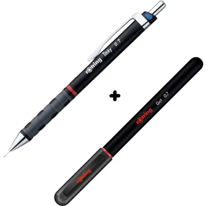 Tikky 07 mm Versatil Kalem + Rotring 07 Jel Siyah Kalem Seti
