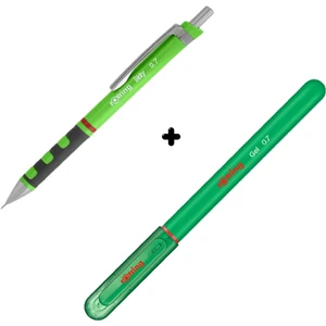 Tikky 07 mm Versatil Kalem + Rotring 07 Jel Yeşil Kalem Seti
