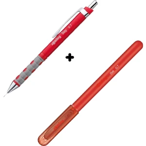 Tikky 07 mm Versatil Kalem + Rotring 07 Jel Kırmızı Kalem Seti