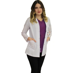Safa Forma Gömlek Yaka Kadın Ceket Boy - Uzun Kol Doktor Önlüğü , Öğretmen , Laboratuvar , Hastane Forması , Beyaz Önlük