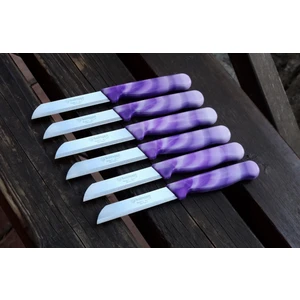  Solingen Meyve Sebze Bıçağı 6 Adet Mermer Desen  (1.kalite,tırtıklı)