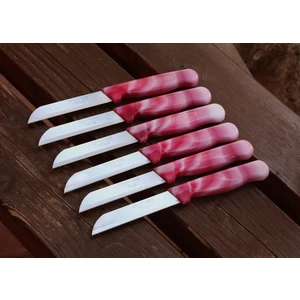  Solingen Meyve Sebze Bıçağı 6 Adet Mermer Desen  (1.kalite,tırtıklı)