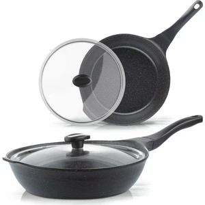 Cam Kapaklı Core Wok Tava Gri 28 cm.