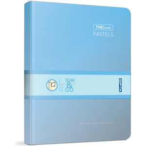 The Book Pastel 20X28 400 Yaprak 4 Bölmeli Sert Kapak Ciltli Defter (3486) Kareli Açık Mav