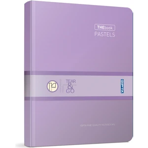 The Book Pastel 20X28 400 Yaprak 4 Bölmeli Sert Kapak Ciltli Defter (3486) Kareli Mor