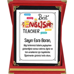 Ingilizce Öğretmenine Hediye Isim Baskılı Plaket - Öğretmenler Günü Hediyesi