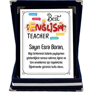 Ingilizce Öğretmenine Hediye Isim Baskılı Plaket - Öğretmenler Günü Hediyesi