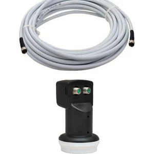 50 Metre Uydu Kablosu + Ikili Çıkış Çanak Uydu 4K Full Hd 3D Lnb + F Konnektör (2 Li Twin Lnb)