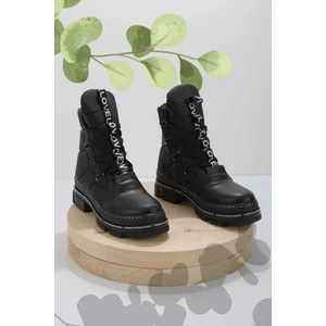 Siyah Anorak Kadın Bot & Bootie