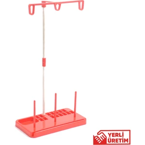 Ev Tipi Dikiş Makine Çardağı 3 Iplikli Kırmızı