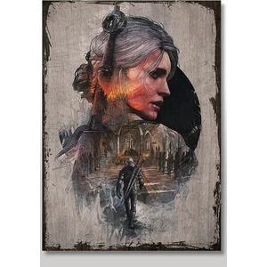 Ahşap Tablo Eski Witcher 3 Steelbook Art Görseli Dekoratif Ahşap Tablo