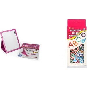 Manyetik Eğitim Seti Pembe Manyetik Yazı Tahtası Manyetik Alfabe 2li Set