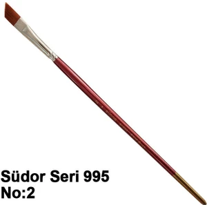 Seri 995 Yan Kesik Yağlı Boya Akrilik Boya Fırçası No 2