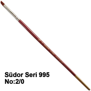 Seri 995 Yan Kesik Yağlı Boya Akrilik Boya Fırçası No 2/0