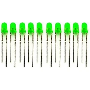 LED 3mm Yeşil Difused 10 Adet