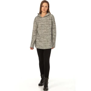 Kapüşonlu Gri Renk Puntalı 3 Iplik Sweatshirt