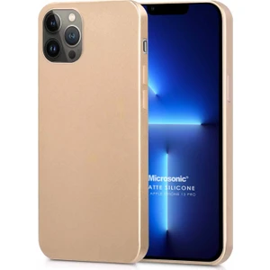 Matte Silicone Apple iPhone 13 Pro Kılıf Gold