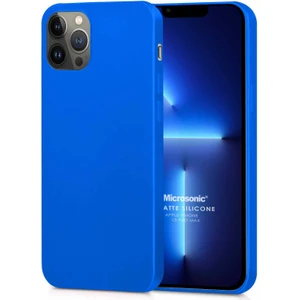 Matte Silicone Apple iPhone 13 Pro Max Kılıf Mavi