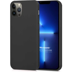 Matte Silicone Apple iPhone 13 Pro Kılıf Siyah