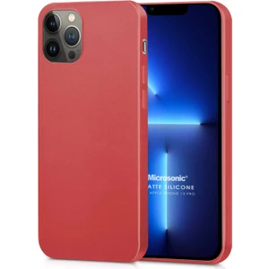 Matte Silicone Apple iPhone 13 Pro Kılıf Kırmızı