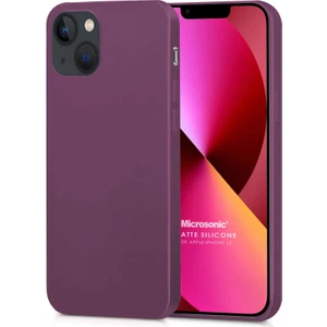 Matte Silicone Apple iPhone 13 Kılıf Mor