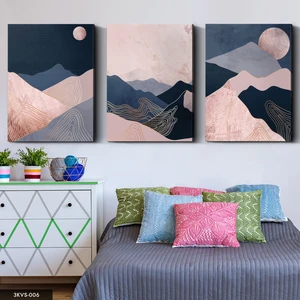 Evine Moda Soyut Doğa 3 Parça Kanvas - Canvas Tablo