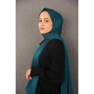 Petrol Yeşili Sima Janjanlı Şifon Şal
