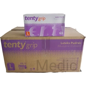 Lateks Pudralı  Eldiven 100'LÜ x 20 Paket - 1 Koli (Large)