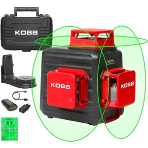 Kobb KBL34G 40 Metre Profesyonel Li-Ion Şarjlı 3X360⁰ Otomatik Hizalamalı Yeşil Çapraz Çizgi Lazer Distomat